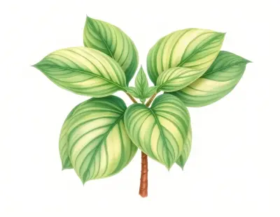 AI-generated watercolor illustration of Hosta 'Lime Leader' (not a photograph)