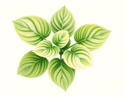 AI-generated watercolor illustration of Hosta 'Lime Zest' (not a photograph)
