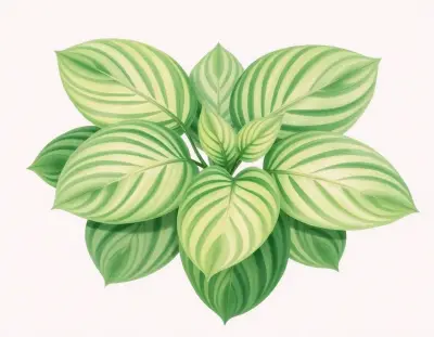 AI-generated watercolor illustration of Hosta 'Limelighter's Glow' (not a photograph)