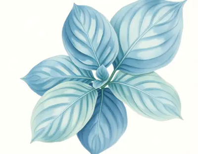 AI-generated watercolor illustration of Hosta 'Linda Blue' (not a photograph)
