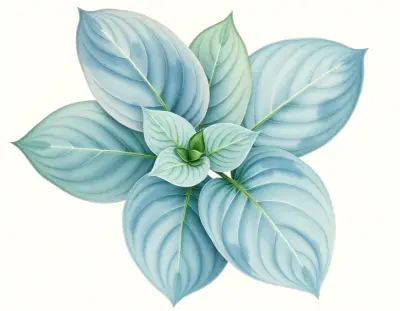 AI-generated watercolor illustration of Hosta 'Linde' (not a photograph)