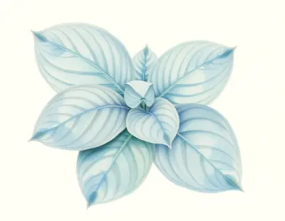 AI-generated watercolor illustration of Hosta 'Lionheart' (not a photograph)