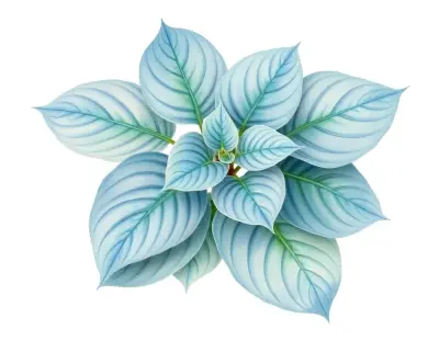 AI-generated watercolor illustration of Hosta 'Little Boy Blue' (not a photograph)