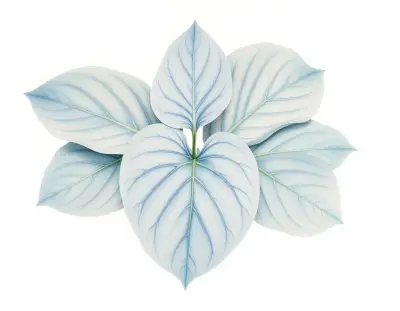AI-generated watercolor illustration of Hosta 'Little Boy' (not a photograph)