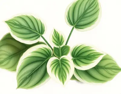 AI-generated watercolor illustration of Hosta 'Little Caesar' (not a photograph)