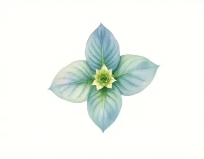AI-generated watercolor illustration of Hosta 'Little Dancer' (not a photograph)