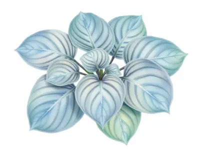 AI-generated watercolor illustration of Hosta 'Little Dipper' (not a photograph)
