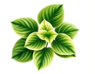 AI-generated watercolor illustration of Hosta 'Little Dragon' (not a photograph)