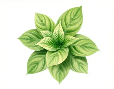 AI-generated watercolor illustration of Hosta 'Little Green Griffonage' (not a photograph)