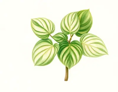 AI-generated watercolor illustration of Hosta 'Little Hobber' (not a photograph)