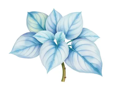 AI-generated watercolor illustration of Hosta 'Little Orphan Annie' (not a photograph)