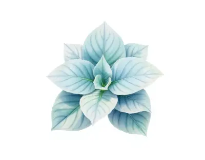 AI-generated watercolor illustration of Hosta 'Little Willie' (not a photograph)