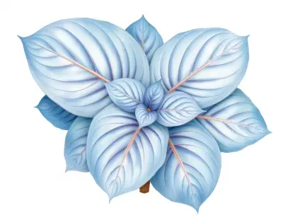 AI-generated watercolor illustration of Hosta 'Living Water' (not a photograph)