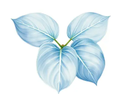 AI-generated watercolor illustration of Hosta 'Lochness Blue' (not a photograph)