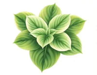 AI-generated watercolor illustration of Hosta 'Lone Trail Gulch' (not a photograph)