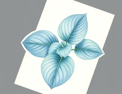 AI-generated watercolor illustration of Hosta 'Lonesome Dove' (not a photograph)