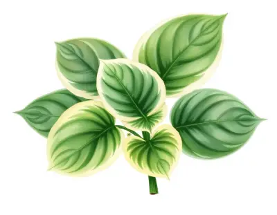 AI-generated watercolor illustration of Hosta 'Lorikeet' (not a photograph)