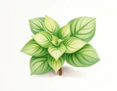 AI-generated watercolor illustration of Hosta 'Lorna' (not a photograph)