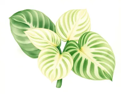 AI-generated watercolor illustration of Hosta 'Lotus Woods' (not a photograph)