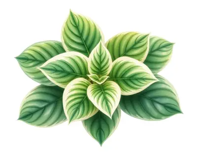 AI-generated watercolor illustration of Hosta 'Louisa' (not a photograph)