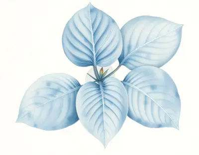 AI-generated watercolor illustration of Hosta 'Love Nest' (not a photograph)