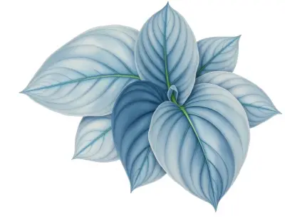 AI-generated watercolor illustration of Hosta 'Love Tap' (not a photograph)