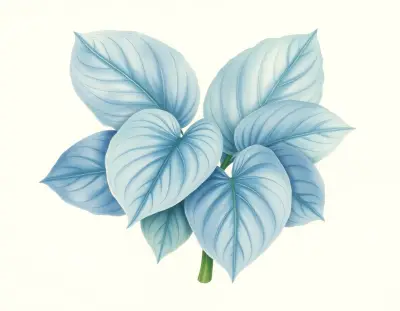 AI-generated watercolor illustration of Hosta 'Lucy and Ethel' (not a photograph)