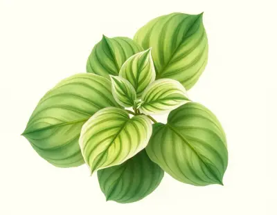 AI-generated watercolor illustration of Hosta 'Lydia' (not a photograph)