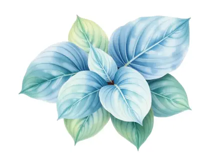AI-generated watercolor illustration of Hosta 'Mabel-Maria Herweg' (not a photograph)