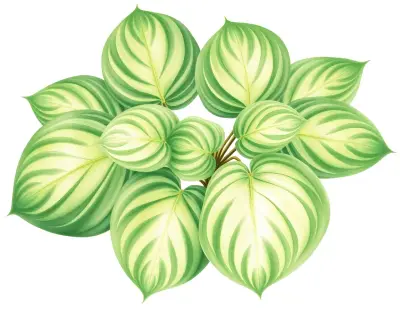AI-generated watercolor illustration of Hosta 'Machete' (not a photograph)