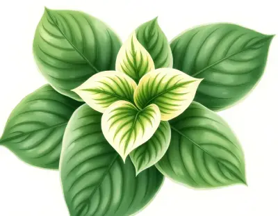 AI-generated watercolor illustration of Hosta 'Madame Butterfly' (not a photograph)