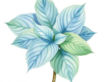 AI-generated watercolor illustration of Hosta 'Magnificent Michele' (not a photograph)