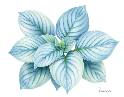 AI-generated watercolor illustration of Hosta 'Majordomo' (not a photograph)