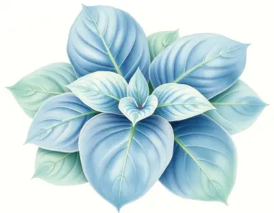 AI-generated watercolor illustration of Hosta 'Mama Bear' (not a photograph)