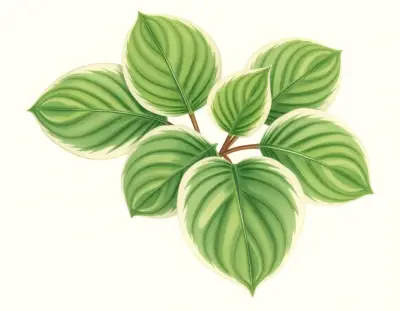AI-generated watercolor illustration of Hosta 'Masquerade' (not a photograph)