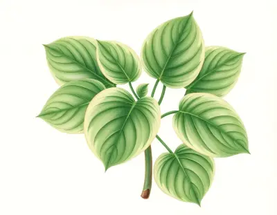 AI-generated watercolor illustration of Hosta 'Matilda' (not a photograph)