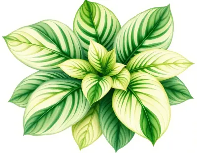 AI-generated watercolor illustration of Hosta 'Matthew J. Walton' (not a photograph)