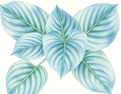 AI-generated watercolor illustration of Hosta 'Me and My Shadow' (not a photograph)