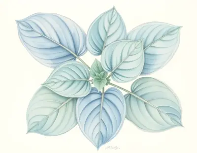 AI-generated watercolor illustration of Hosta 'Mean Joe Green' (not a photograph)