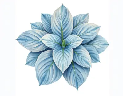 AI-generated watercolor illustration of Hosta 'Megacup' (not a photograph)