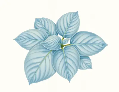 AI-generated watercolor illustration of Hosta 'Mesa Verde' (not a photograph)