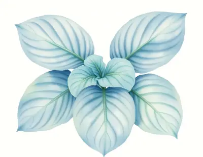 AI-generated watercolor illustration of Hosta 'Michael's Mud Pie' (not a photograph)