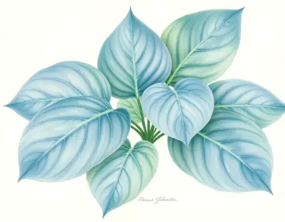 AI-generated watercolor illustration of Hosta 'Midnight Hour' (not a photograph)