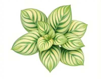 AI-generated watercolor illustration of Hosta 'Midnight Oil' (not a photograph)
