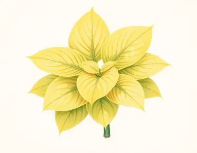 AI-generated watercolor illustration of Hosta 'Midwest Gold' (not a photograph)