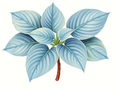 AI-generated watercolor illustration of Hosta 'Midwest Magic' (not a photograph)