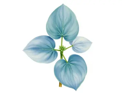 AI-generated watercolor illustration of Hosta 'Mighty Mouse' (not a photograph)