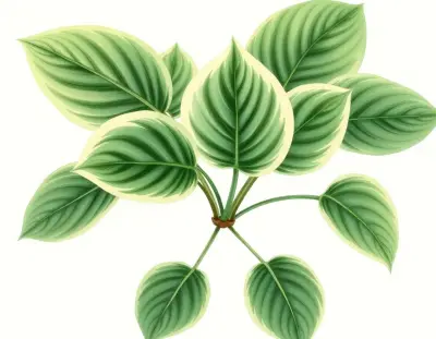 AI-generated watercolor illustration of Hosta 'Milk and Honey' (not a photograph)
