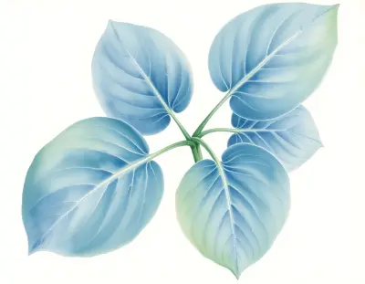 AI-generated watercolor illustration of Hosta 'Millennium Magic' (not a photograph)