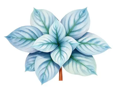 AI-generated watercolor illustration of Hosta 'Millennium' (not a photograph)